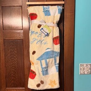 Warner Bros. Cream and Blue Blanket